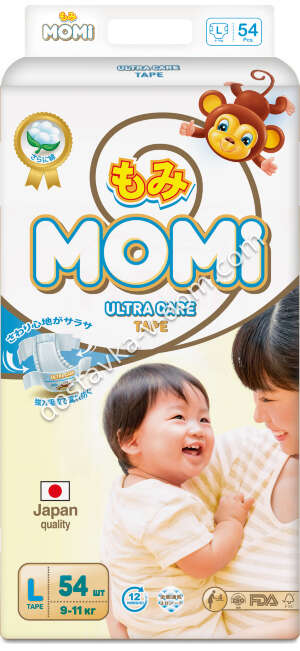Заказать MOMI Ultra Care Подгузники L 9-14 КГ 54 ШТ в интернет-магазине детских товаров Никитка с доставкой и недорого