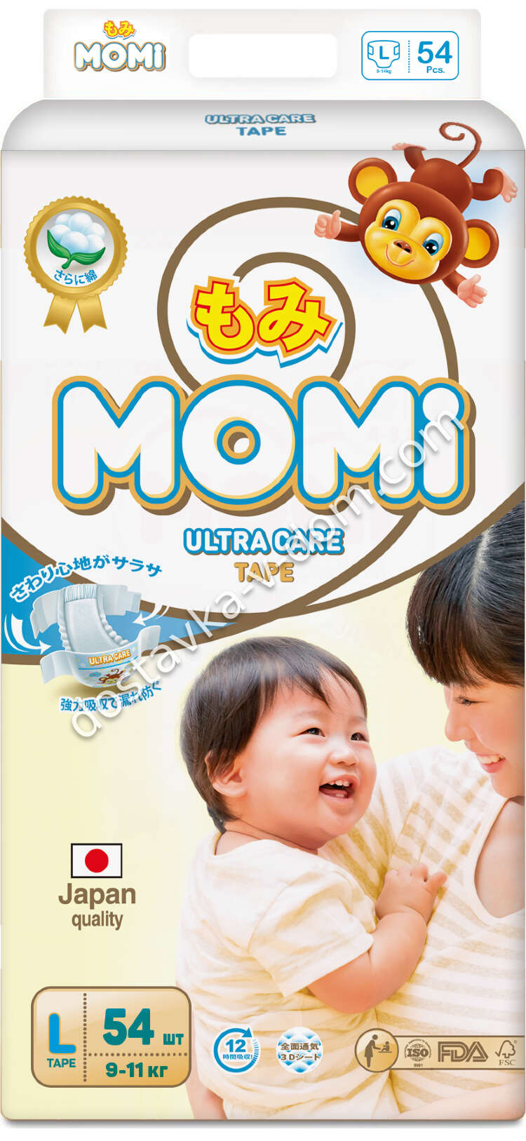 Заказать MOMI Ultra Care Подгузники L 9-14 КГ 54 ШТ  в интернет-магазине детских товаров Никитка с доставкой и недорого