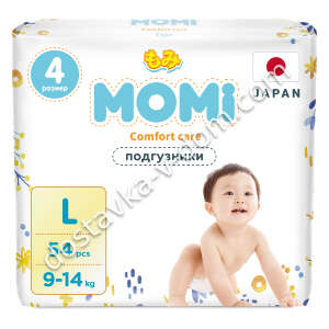 Заказать MOMI COMFORT CARE Подгузники L 9-14 кг 54 шт в интернет-магазине детских товаров Никитка с доставкой и недорого