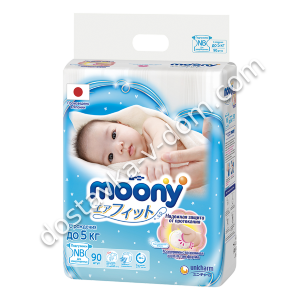 Заказать Подгузники Moony NB до 5 кг  90 шт в интернет-магазине детских товаров Никитка с доставкой и недорого