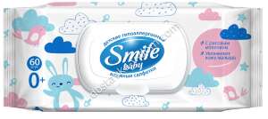 Заказать Smile Детские влажные салфетки с рисовым молочком 60 шт в интернет-магазине детских товаров Никитка с доставкой и недорого