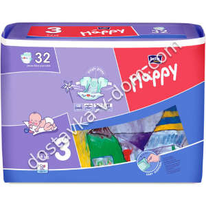 Заказать Подгузники Bella baby Happy 5-9 кг / N3 / 32 шт в интернет-магазине детских товаров Никитка с доставкой и недорого