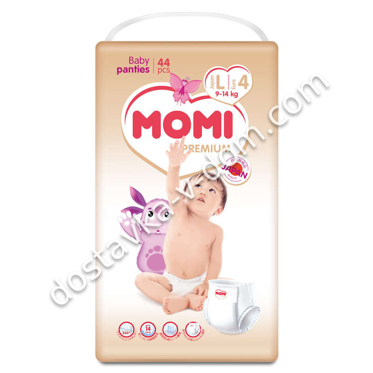 Заказать MOMI Premium Лунтик Трусики L 9-14 кг 44 шт  в интернет-магазине детских товаров Никитка с доставкой и недорого