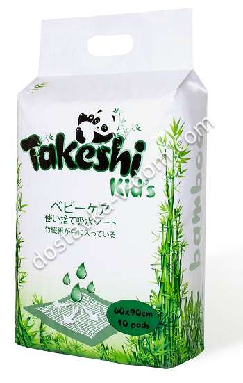 Заказать Takeshi Kid's ПЕЛЕНКИ ГИГИЕНИЧЕСКИЕ 60 х 90 10 ШТ   в интернет-магазине детских товаров Никитка с доставкой и недорого