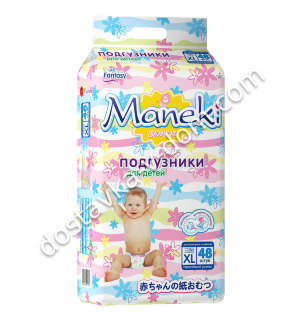 Заказать Подгузники Maneki  от 12 кг / XL / 48 шт в интернет-магазине детских товаров Никитка с доставкой и недорого