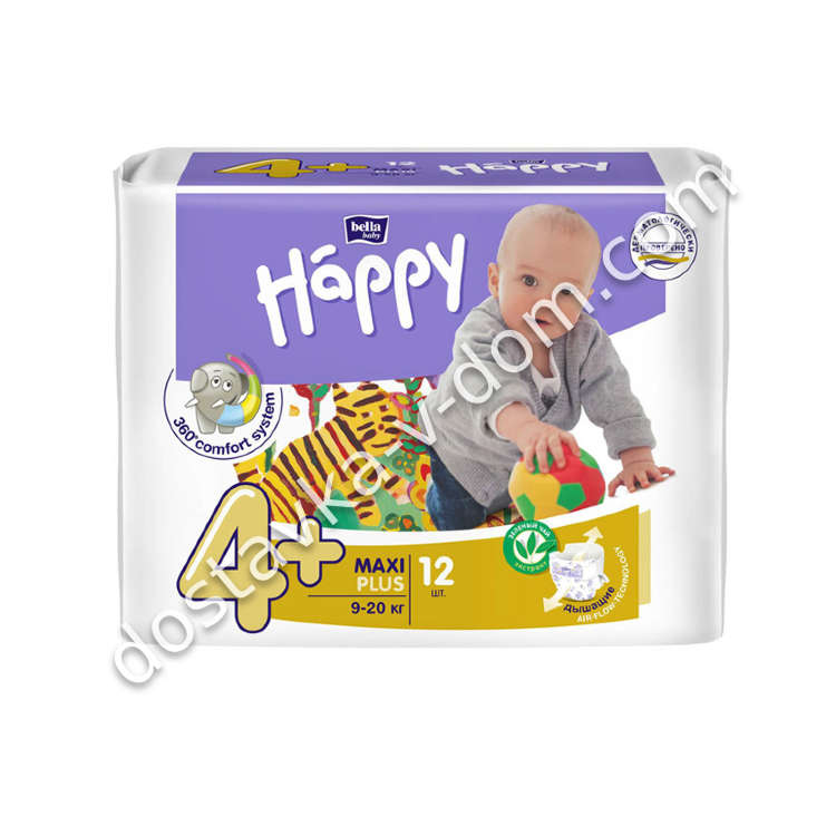 Заказать Подгузники Bella baby Happy 9-20 кг / N4+ / 12 шт  в интернет-магазине детских товаров Никитка с доставкой и недорого