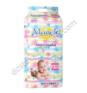 Заказать Подгузники Maneki 4-8 кг / S / 81 шт в интернет-магазине детских товаров Никитка с доставкой и недорого
