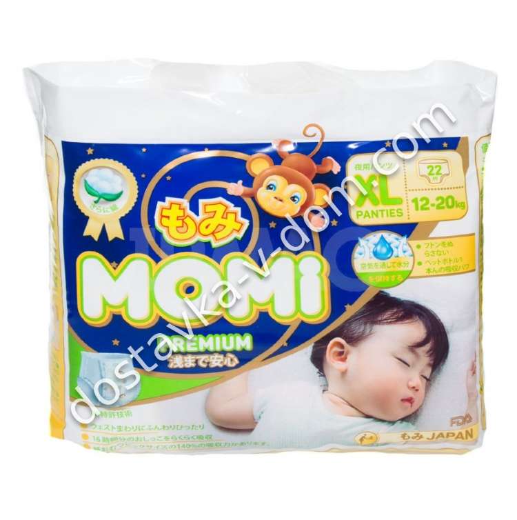 Заказать Momi Premium Трусики ночные 12-20 кг / XL / 22 шт  в интернет-магазине детских товаров Никитка с доставкой и недорого