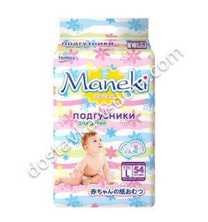 Заказать Подгузники Maneki 9-14 кг / L / 54 шт в интернет-магазине детских товаров Никитка с доставкой и недорого