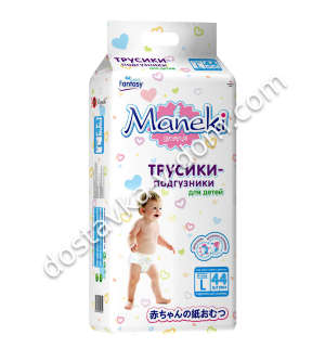Заказать Трусики Maneki 9-14 кг / L / 44 шт в интернет-магазине детских товаров Никитка с доставкой и недорого