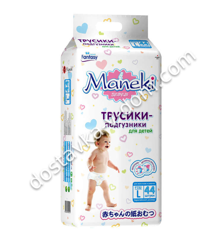 Заказать Трусики Maneki 9-14 кг / L / 44 шт  в интернет-магазине детских товаров Никитка с доставкой и недорого