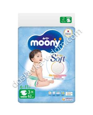 Заказать Moony Extra Soft Подгузники М 6-11 кг 62 шт в интернет-магазине детских товаров Никитка с доставкой и недорого