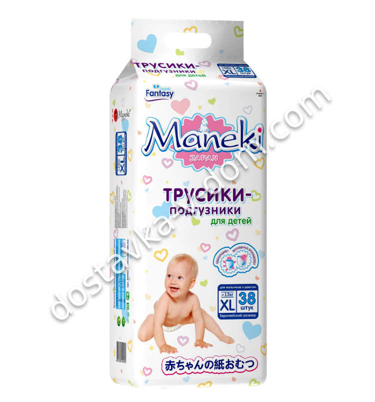 Заказать Трусики Maneki от 12 кг / XL / 38 шт  в интернет-магазине детских товаров Никитка с доставкой и недорого