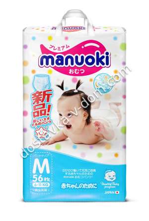 Заказать Трусики Manuoki M 6-11 кг 56 шт в интернет-магазине детских товаров Никитка с доставкой и недорого