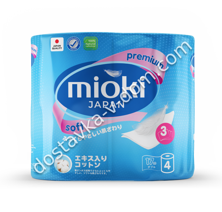 Заказать MIOKI Туалетная бумага 3х слойная 4 рулона  в интернет-магазине детских товаров Никитка с доставкой и недорого