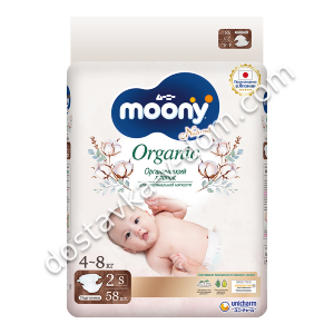 Заказать Moony Natural Organic Подгузники S 4-8 кг 58 шт в интернет-магазине детских товаров Никитка с доставкой и недорого