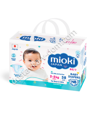 Заказать MIOKI Подгузники NB 2-5 кг 38 шт в интернет-магазине детских товаров Никитка с доставкой и недорого